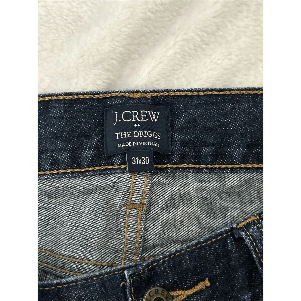 J.Crew The Driggs Jeans Mens 31x30 Dark Wash Straight Fit Slim Leg Denim Preppy